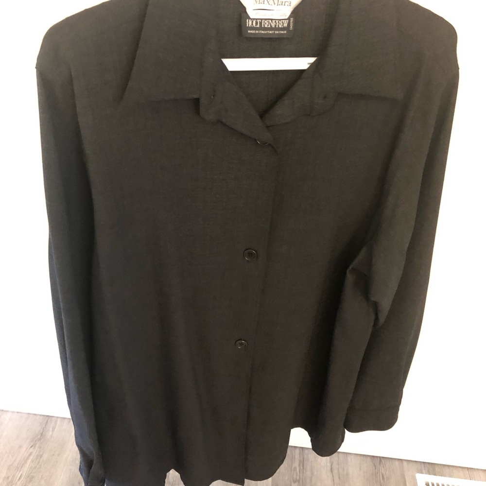 MaxMara Black Button-Front Women's Shirt